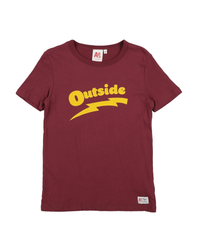 Shop Ao76 T-shirts In Maroon