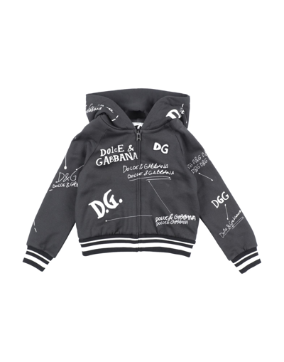 Shop Dolce & Gabbana Toddler Girl Sweatshirt Black Size 7 Cotton, Viscose, Pvc - Polyvinyl Chloride, Poly
