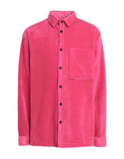 Shop Topman Polar Fleece Shirt In Fuschia Pink Man Shirt Fuchsia Size L Polyester