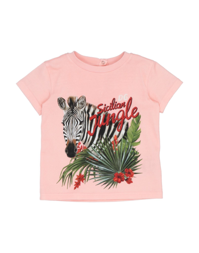 Shop Dolce & Gabbana Newborn Girl T-shirt Salmon Pink Size 3 Cotton