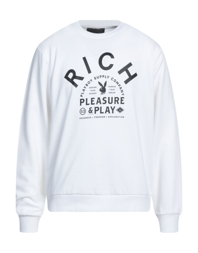 Shop John Richmond X Playboy Man Sweatshirt White Size M Cotton, Polyester
