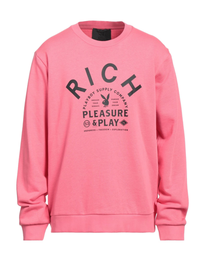 Shop John Richmond X Playboy Man Sweatshirt Pink Size Xxl Cotton, Polyester