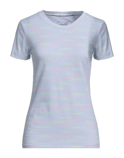 Shop Bikkembergs Woman T-shirt Sky Blue Size Xs Cotton, Elastane