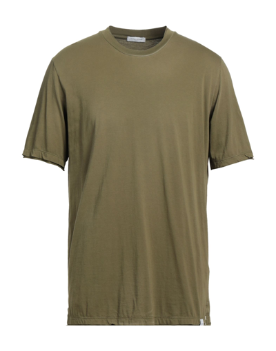 Shop Paolo Pecora Man T-shirt Military Green Size S Cotton