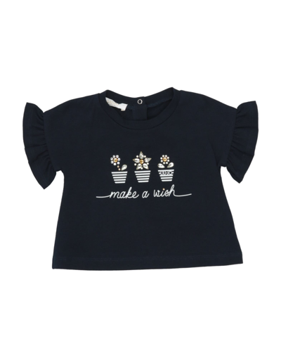 Shop Liu •jo Newborn Girl T-shirt Midnight Blue Size 3 Cotton, Elastane