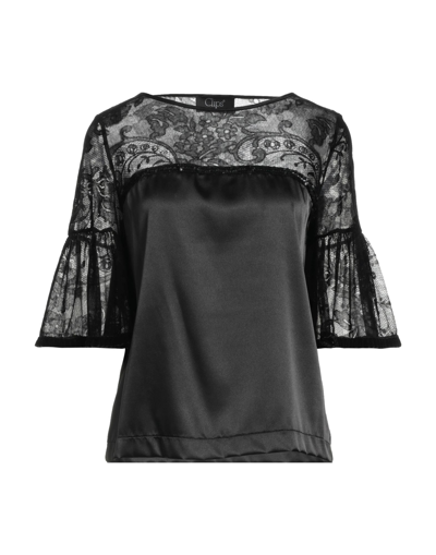 Shop Clips Woman Top Black Size 8 Polyester, Elastane