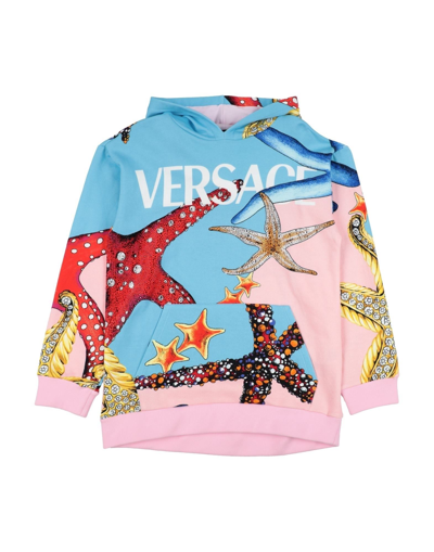 Shop Versace Young Toddler Girl Sweatshirt Azure Size 6 Cotton, Polyamide, Elastane In Blue