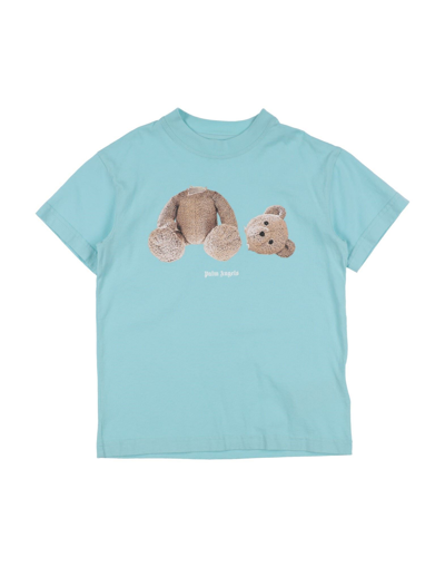 Shop Palm Angels T-shirts In Sky Blue