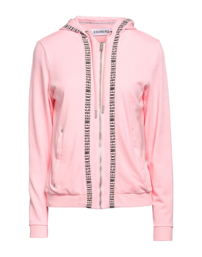 Shop Bikkembergs Woman Sweatshirt Pink Size S Cotton, Elastane