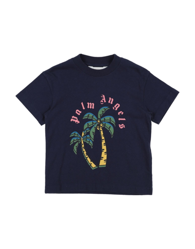 Shop Palm Angels Toddler Boy T-shirt Midnight Blue Size 6 Cotton
