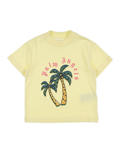 Shop Palm Angels Toddler Boy T-shirt Light Yellow Size 6 Cotton