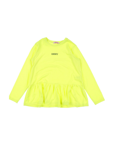 Shop Kontatto Toddler Girl T-shirt Yellow Size 6 Polyester, Cotton, Elastic Fibres
