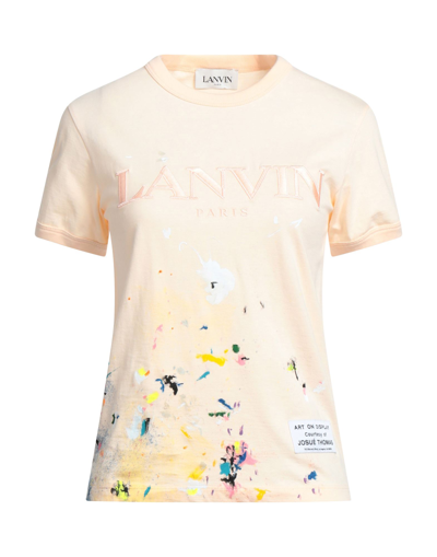 Shop Lanvin Woman T-shirt Apricot Size L Cotton In Orange