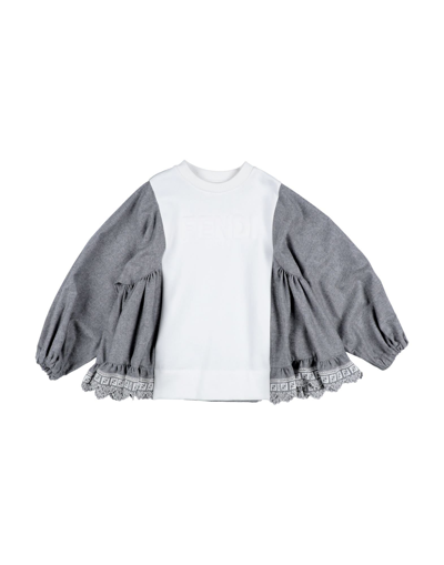 Shop Fendi Toddler Girl Sweatshirt White Size 5 Cotton, Wool, Polyamide