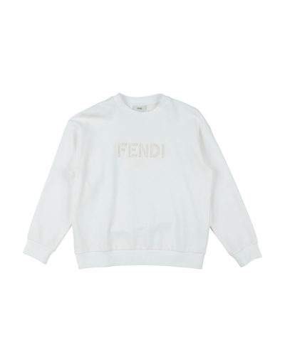 Shop Fendi Toddler Girl Sweatshirt Ivory Size 4 Cotton In White