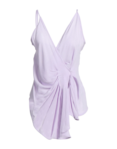 Shop Atos Lombardini Woman Top Lilac Size 8 Acetate, Silk In Purple