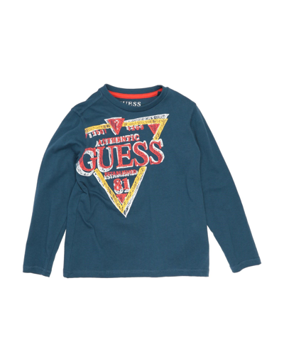 Shop Guess Toddler Boy T-shirt Slate Blue Size 5 Cotton