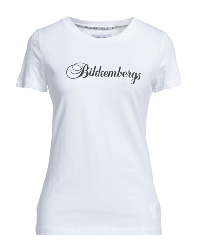 Shop Bikkembergs Woman T-shirt White Size Xs Cotton, Elastane
