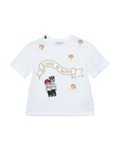 Shop Dolce & Gabbana Toddler Girl T-shirt White Size 5 Cotton, Polyester, Viscose, Polyamide