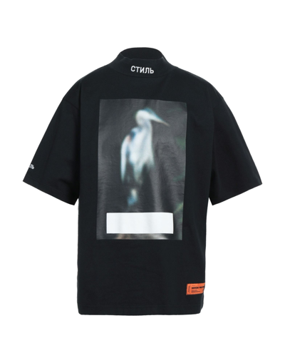 Shop Heron Preston Man T-shirt Black Size S Cotton, Polyester