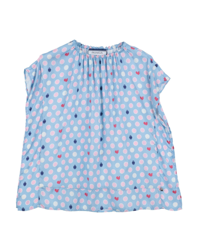 Simonetta X Chantecler Toddler Girl Top Sky Blue Size 4 Viscose In Sky Blue