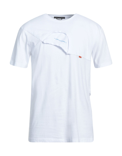 Shop Daniele Alessandrini Man T-shirt White Size L Cotton