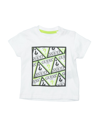 Shop Guess Newborn Boy T-shirt White Size 3 Organic Cotton