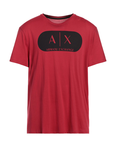 Shop Armani Exchange Man T-shirt Brick Red Size Xs Cotton