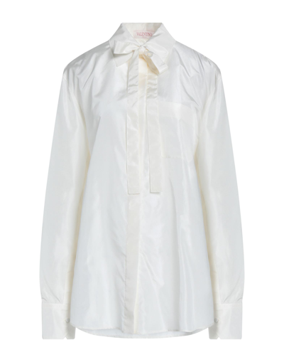 Shop Valentino Garavani Woman Shirt Ivory Size 8 Silk In White