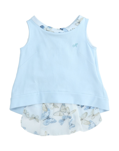 Shop Monnalisa Toddler Girl T-shirt Sky Blue Size 4 Cotton, Elastane, Polyester