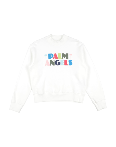 Shop Palm Angels Toddler Boy Sweatshirt White Size 6 Cotton, Elastane