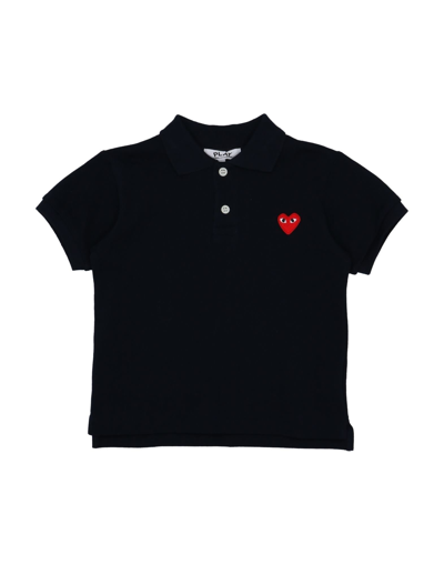 Shop Comme Des Garçons Play Toddler Boy Polo Shirt Midnight Blue Size 4 Cotton