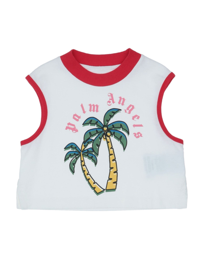 Shop Palm Angels Toddler Girl T-shirt White Size 4 Cotton