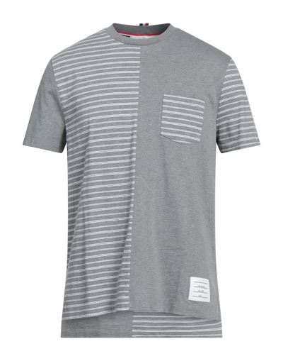 Shop Thom Browne Man T-shirt Grey Size 2 Cotton, Elastane