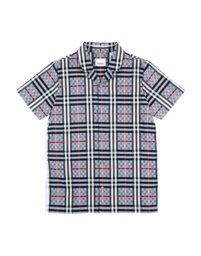 Shop Burberry Toddler Boy Shirt Grey Size 6 Cotton, Elastane