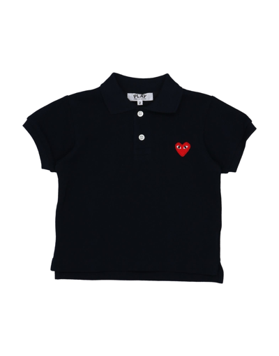 Shop Comme Des Garçons Play Polo Shirts In Dark Blue