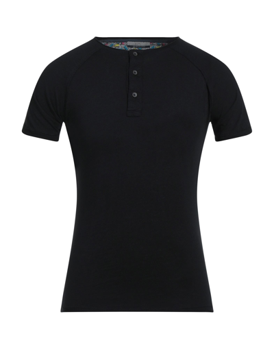 Shop Yes Zee By Essenza Man T-shirt Black Size Xxl Cotton