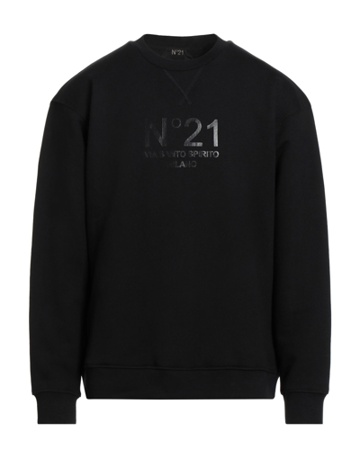 Shop Ndegree21 Man Sweatshirt Black Size Xxs Cotton