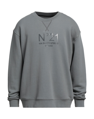 Shop Ndegree21 Man Sweatshirt Grey Size Xxs Cotton