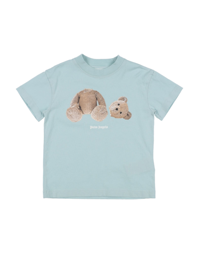 Shop Palm Angels Toddler Girl T-shirt Sky Blue Size 6 Cotton