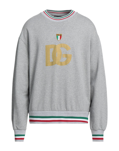 Shop Dolce & Gabbana Man Sweatshirt Light Grey Size 44 Cotton, Elastane, Viscose, Polyester