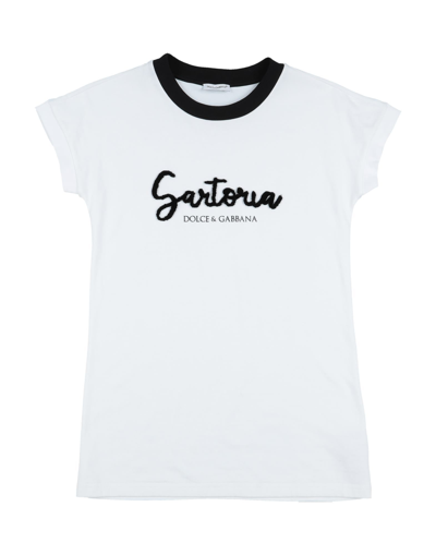 Shop Dolce & Gabbana Toddler Girl T-shirt White Size 7 Cotton, Viscose, Polyester, Polyamide