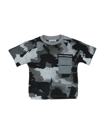 Shop Dolce & Gabbana Newborn Boy T-shirt Black Size 3 Cotton, Viscose, Polyurethane, Elastane, Polyester