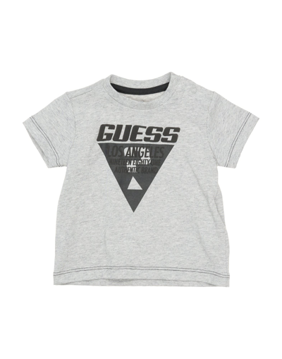 Shop Guess Newborn Boy T-shirt Light Grey Size 3 Cotton, Viscose