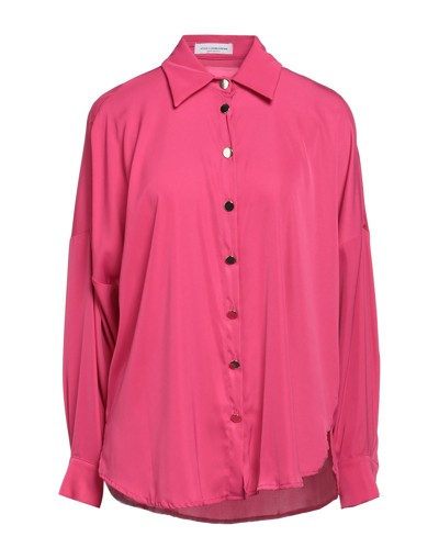 Shop Atos Lombardini Woman Shirt Fuchsia Size 14 Polyester, Elastane In Pink