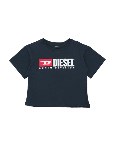 Shop Diesel Toddler Girl T-shirt Midnight Blue Size 6 Cotton