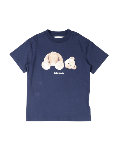 Shop Palm Angels Toddler Boy T-shirt Midnight Blue Size 6 Cotton