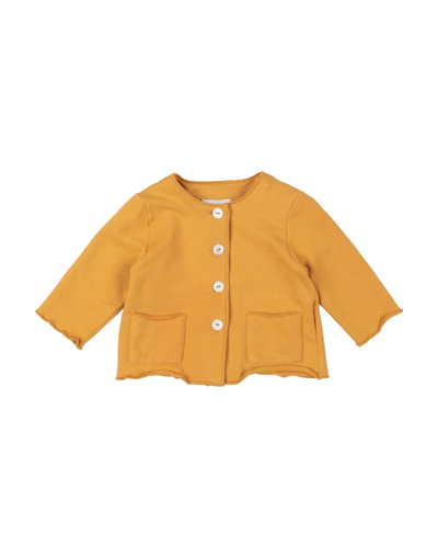 Shop Le Petit Coco Newborn Girl Sweatshirt Ocher Size 1 Cotton, Elastane In Yellow