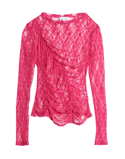 Shop Topshop Woman Top Fuchsia Size L Nylon In Pink
