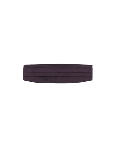 Shop Zegna Man Belt Dark Purple Size Onesize Silk